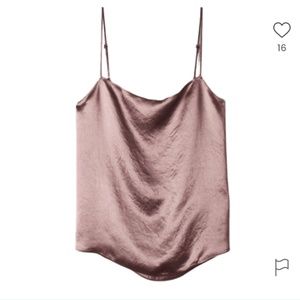 Babaton Aritzia "Benji" Acetate Silk Satin Tank Top - S - Mauve